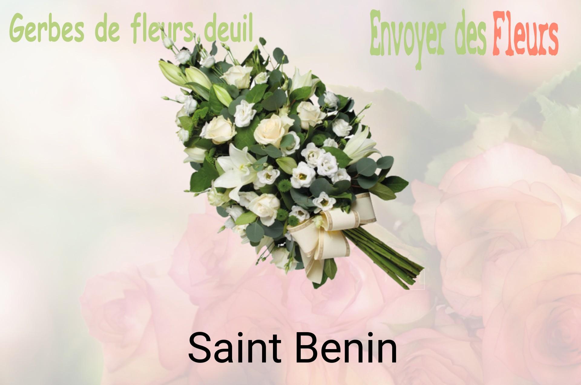 Gerbe de fleurs de deuil livrée à Saint-Benin